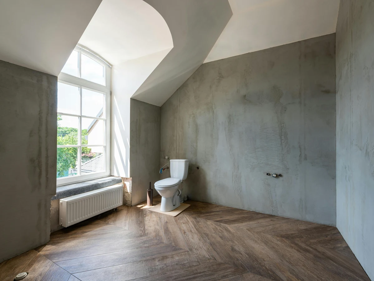 bathroom-painting-bare-concrete-bathroom-surrey-decorators Bathroom Painting - Bathroom Painting Bare Concrete Bathroom