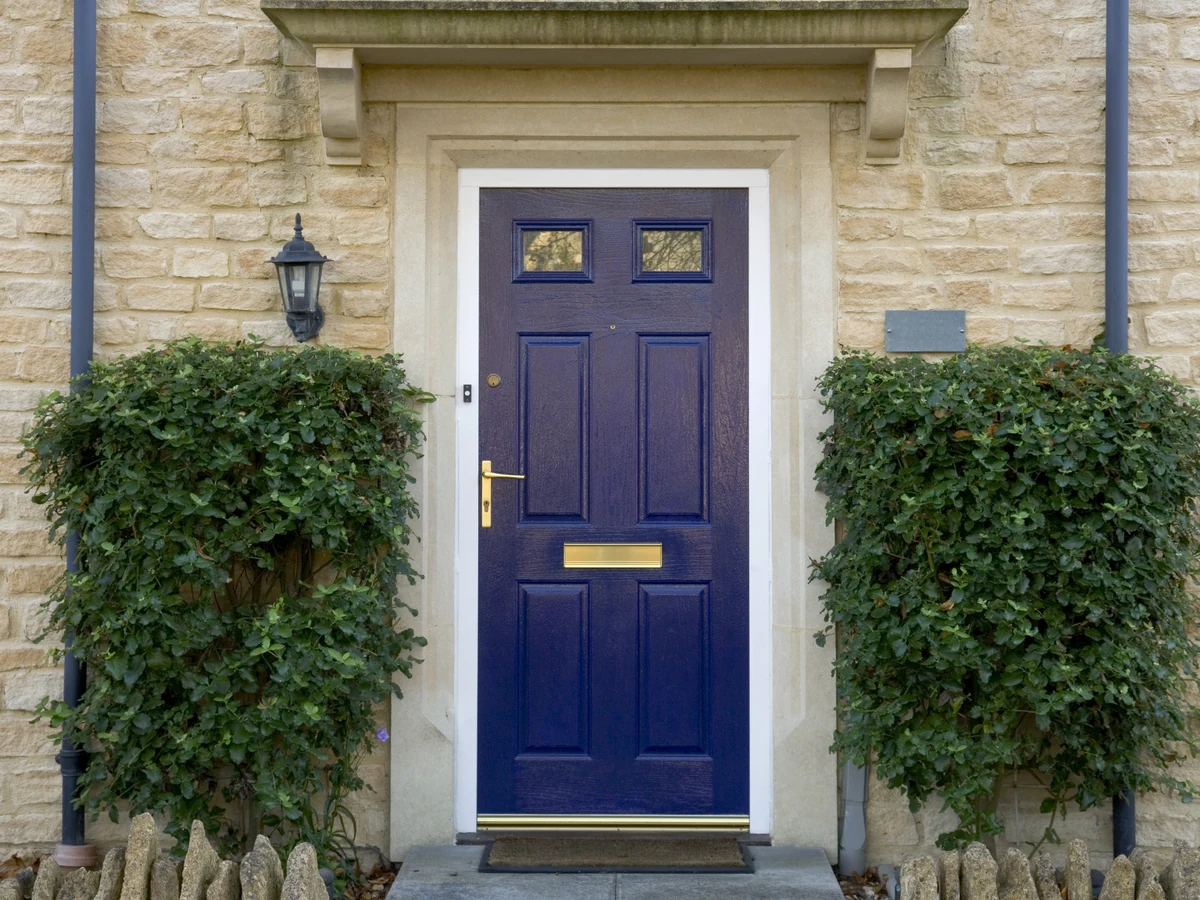 door-painting-navy-blue-front-surrey-decorators Front door painting navy blue finish in Surrey by Surrey Decorators, professional front door painters