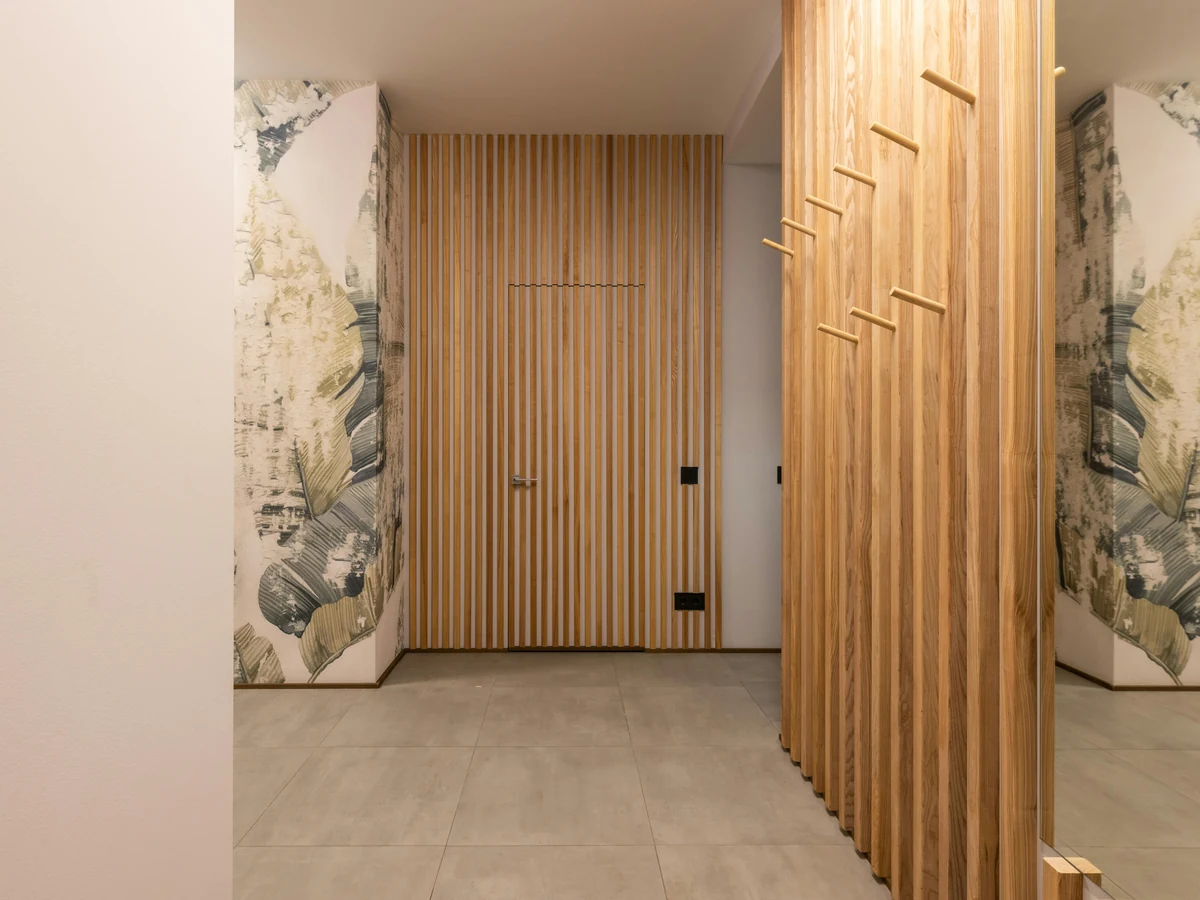 Modern slatted hallway painting in Surrey by Surrey Decorators